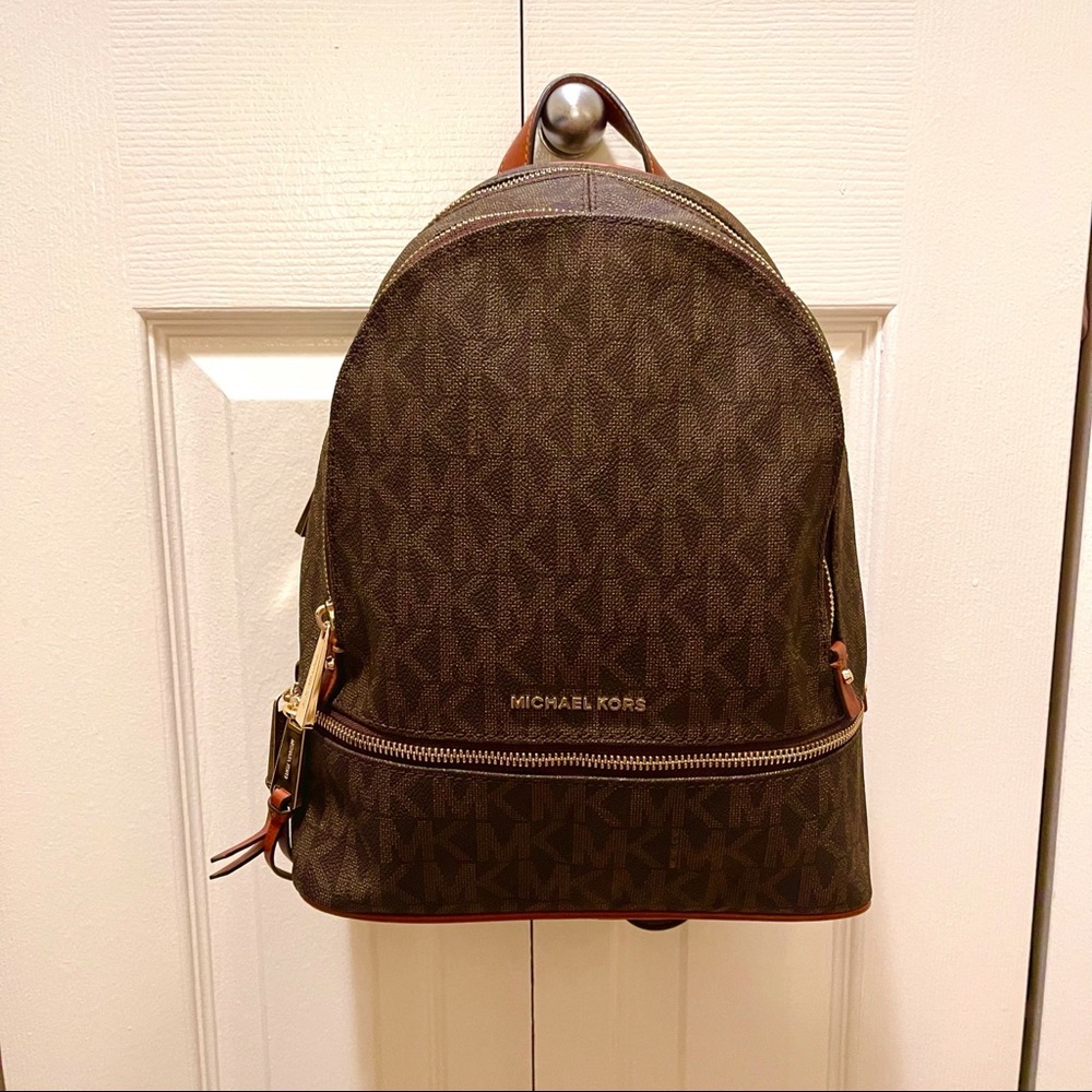 Michael Kors Rhea Backpack Signature Brown